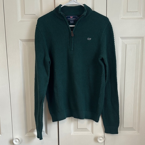 Vineyard Vines Men’s Green Quarter Zip Pullover Sweater Size XL - Picture 2 of 10